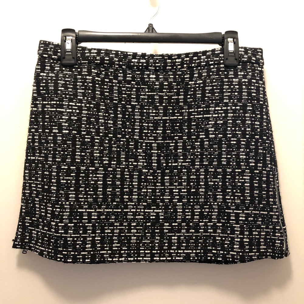 Topshop Black & White Tweed Mini Skirt
